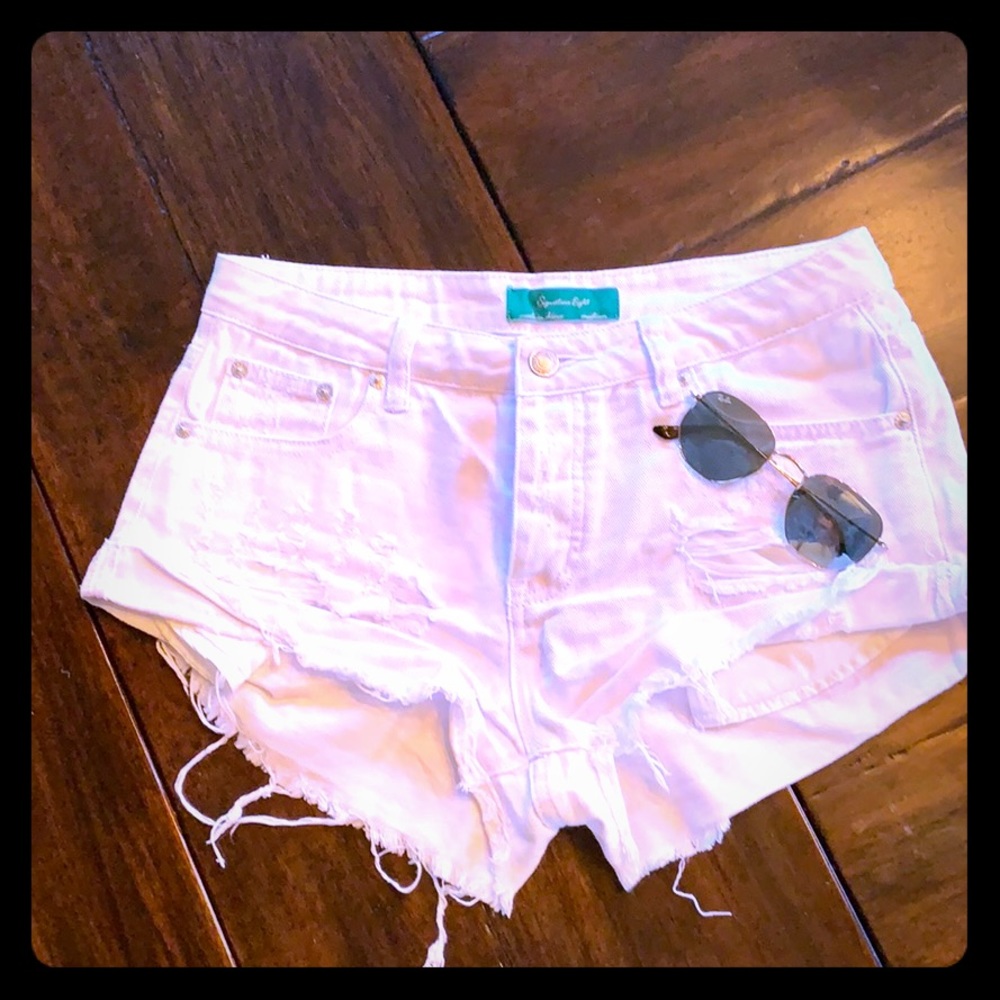 White Jean Shorts